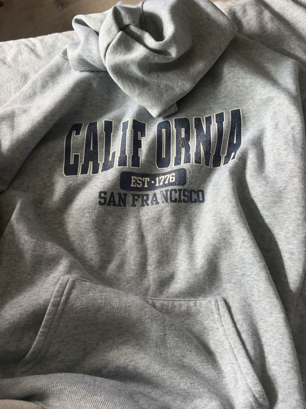 SHEIN Grey 'California San Francisco' Pullover Hoodie